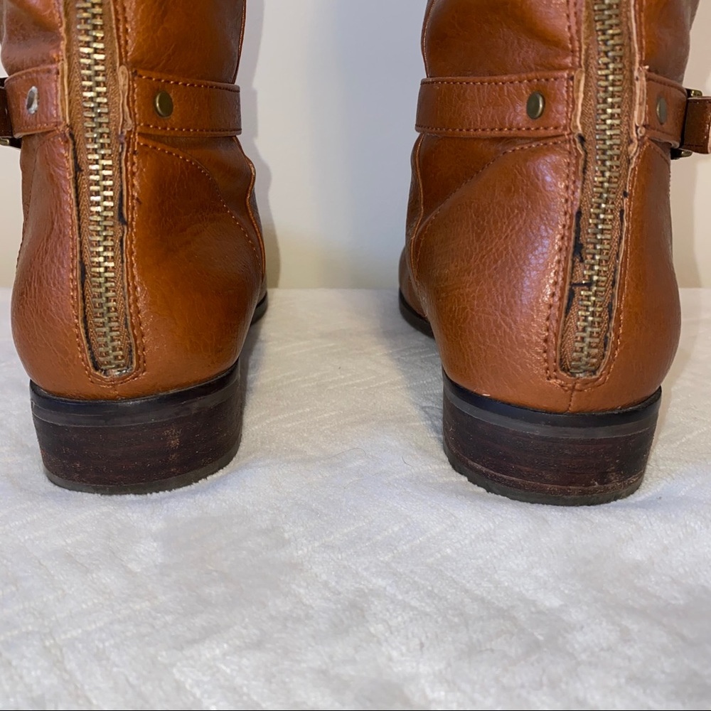 Dolce Vita Knee High Tall Tan Leather Boots 8 - Picture 7 of 10